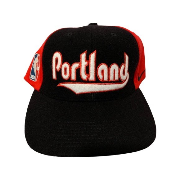 Unisex Adult Nike NBA Portland Trail Blazers Wordmark Colorblock Cap Sz M - Picture 1 of 5